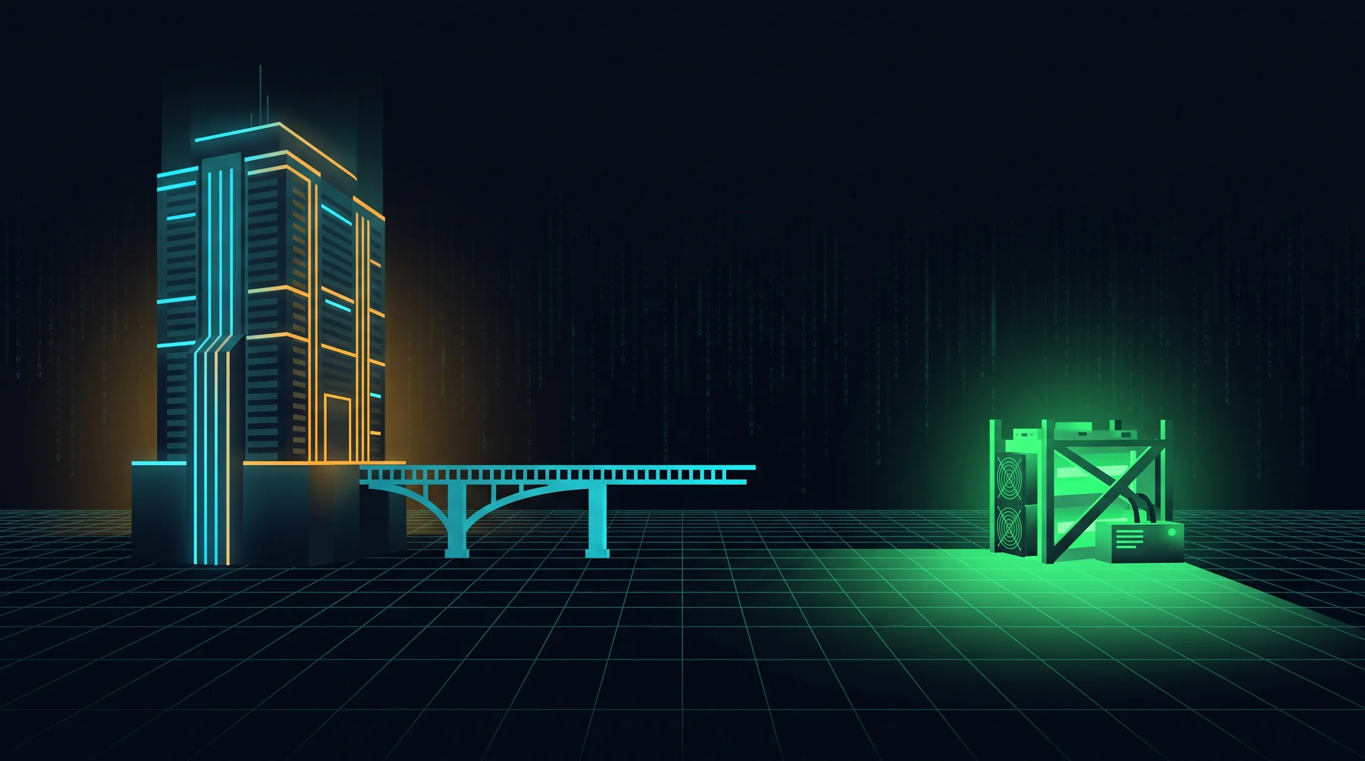 Illustration: eToro has no cloud mining product while a miner runs elsewhere.