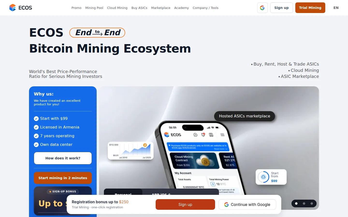 Screenshot: ECOS (ECOS-M) homepage