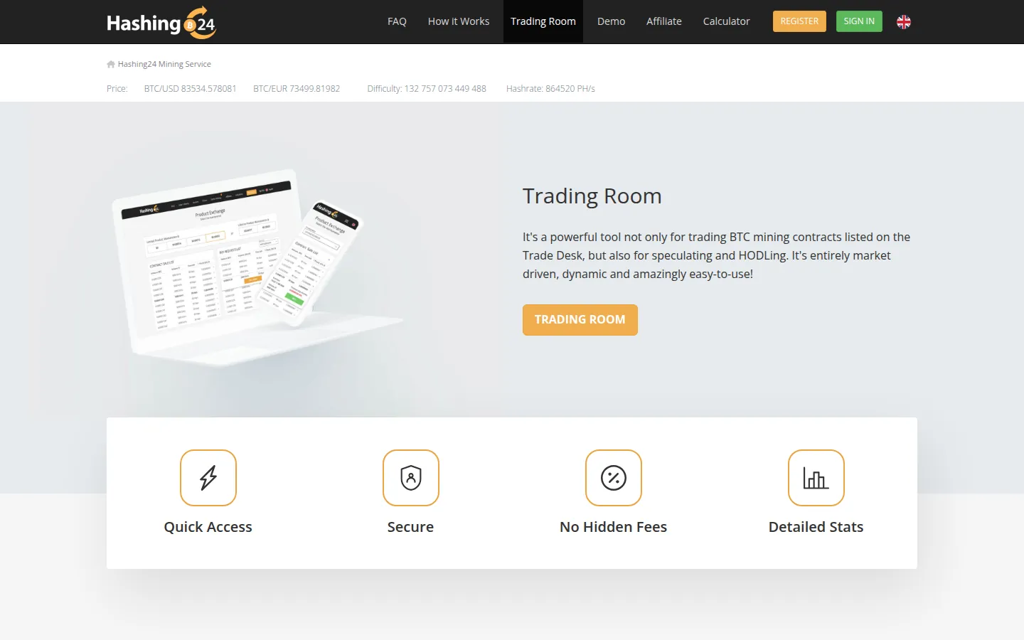 Screenshot: Hashing24 pricing page